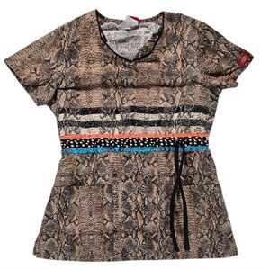 Dickies Snake Print Women's Scrub Top size XS